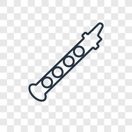 Flute concept vector linear icon isolated on transparent background, Flute concept transparency concept in outline styleのイラスト素材