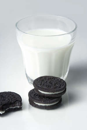 milk and cookiesの写真素材