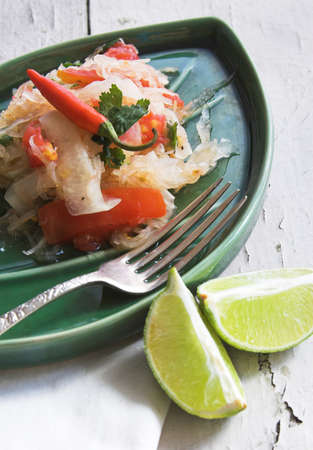 thai salad Som Tumの写真素材