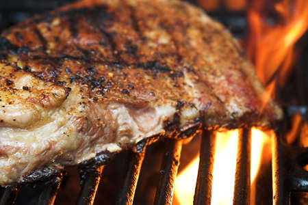 ribs on grillの写真素材