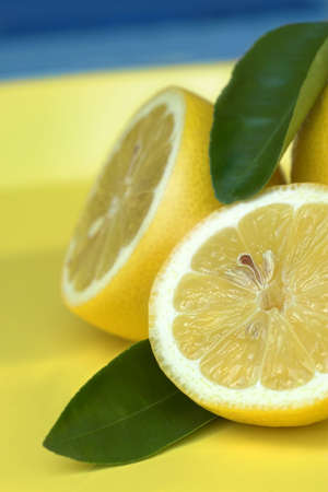 lemon with leaf