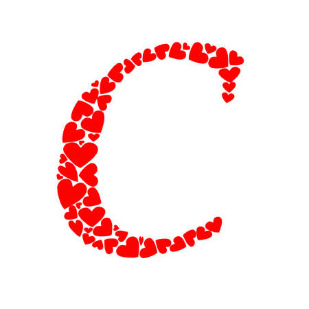 Letter C made of hearts illustration.のイラスト素材