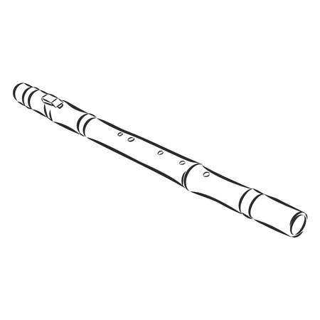 Flute illustration, drawing, vectorのイラスト素材