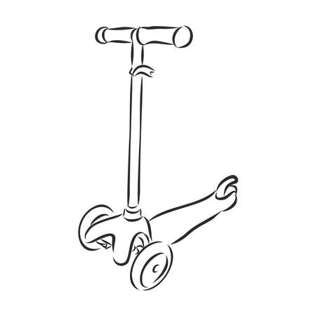 Kick scooter. Transportation vehicle sport ride toy. Balance bike. Push cycle.のイラスト素材