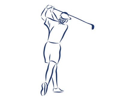 Icon golf player on a white background. Vector illustration.のイラスト素材