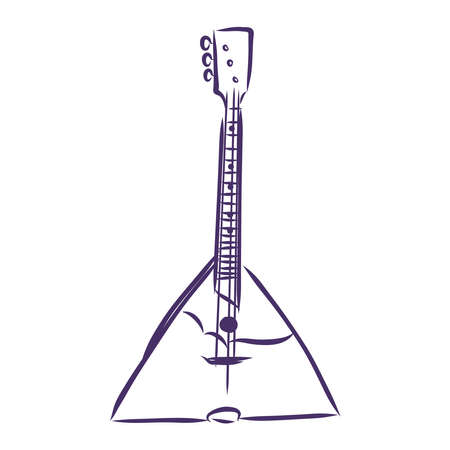 Balalaika. Vector illustration of a balalaika. Russian musical instrument balalaika. Hand drawn balalaika.のイラスト素材