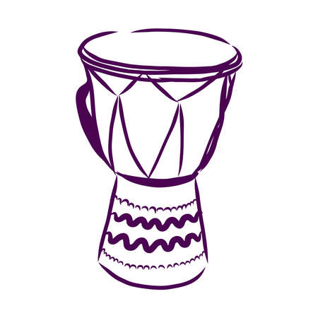 Drum musical instrument sketch icon.のイラスト素材