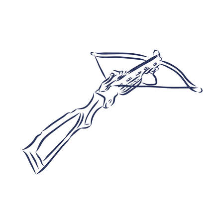 Crossbow arbalest contour illustrationのイラスト素材