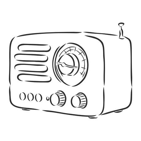 Sketch of the vintage radio receiverのイラスト素材