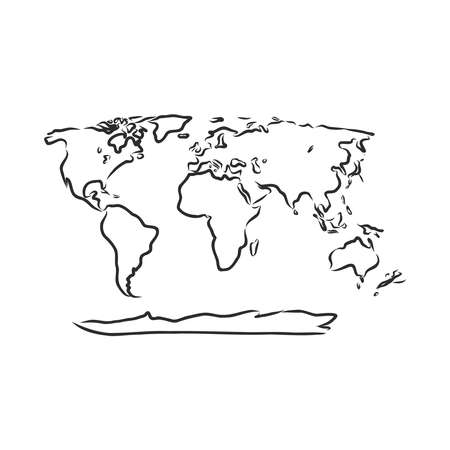 hand drawn world mapのイラスト素材