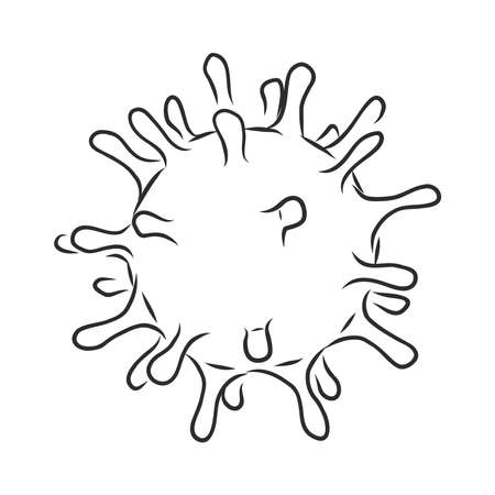 coronavirus virus, vector sketch illustrationのイラスト素材