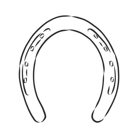 realistic horseshoe, vector sketch illustrationのイラスト素材