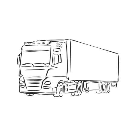 truck symbol, sketch in simple linesのイラスト素材