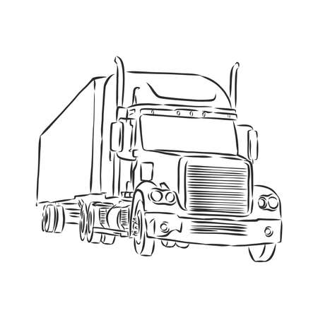 truck symbol, sketch in simple linesのイラスト素材