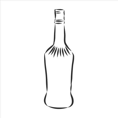 Vector of Sketch Bottles. Vector of Sketch Bottles. glass bottle, vector sketchのイラスト素材