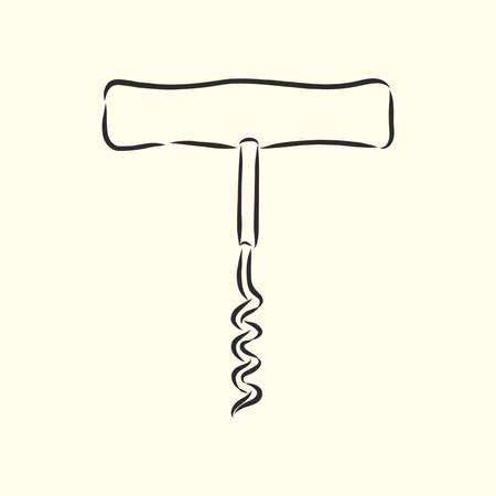 Image of classic corkscrew. Doodle styleのイラスト素材