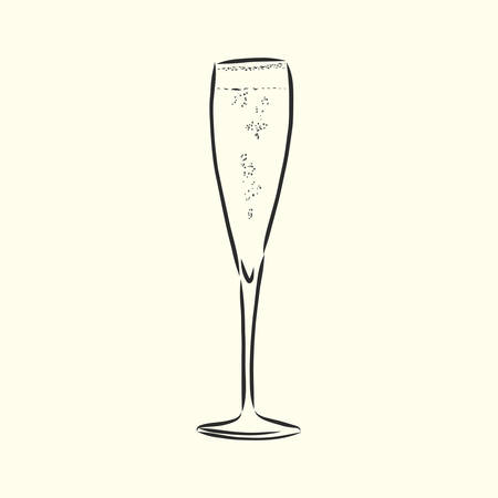 wine glass isolated. Hand drawn sketch of Claret for restaurant, bar, cafe menu design.のイラスト素材