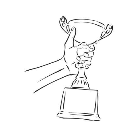 Sketch style illustration of an athlete winnerのイラスト素材