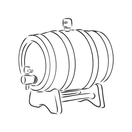 barrel, wine, element for design hand drawing vectorのイラスト素材