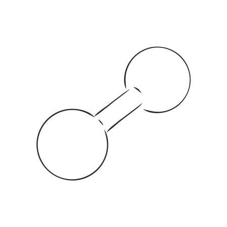 Sketch dumbbell weight. dumbbells, vector sketch illustrationのイラスト素材