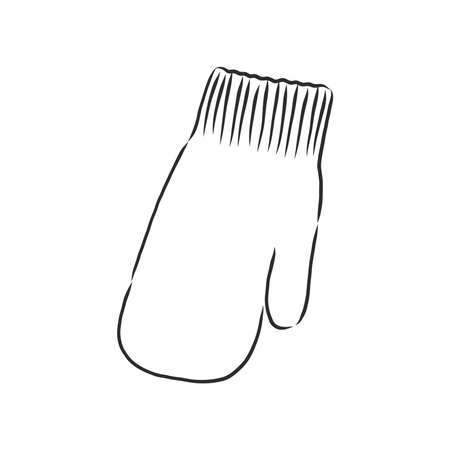 Baby mittens vector sketch icon isolated on background. Hand drawn Baby mittens icon. Baby mittens sketch icon for infographic, website or app.のイラスト素材