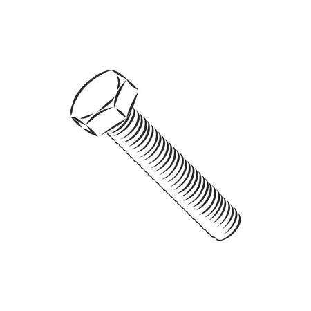 Bolt icon. Vector illustration of a screw. Hand drawn bolt, screw tool.のイラスト素材