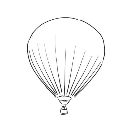 Drawing Illustration of hot air balloons floating in the sky. Represents freedom, travel, mobility, and fun. Vectorのイラスト素材