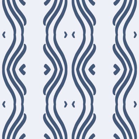 Indigo blue hand drawn seamless pattern