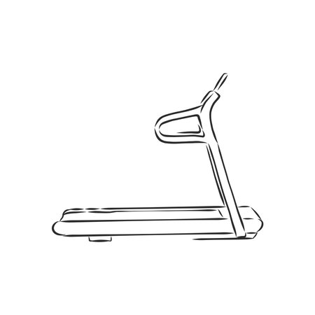 Treadmill doodle style sketch illustration hand drawn vectorのイラスト素材