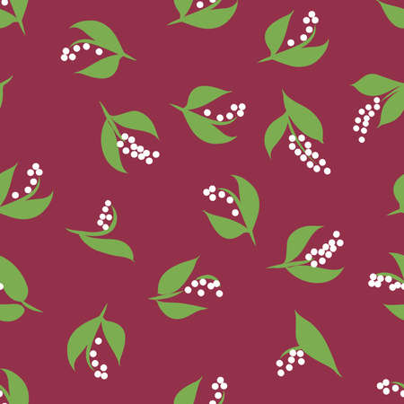 lily seamless pattern. EPS 10. No transparency. No gradients. seamless pattern with lilies of the valleyのイラスト素材