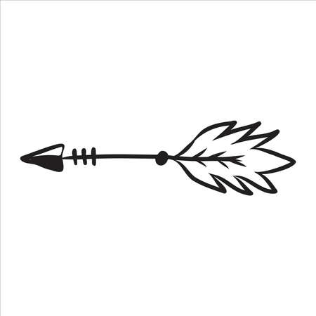 Ethnic arrows, feathers. Boho style. boho arrow vectorのイラスト素材