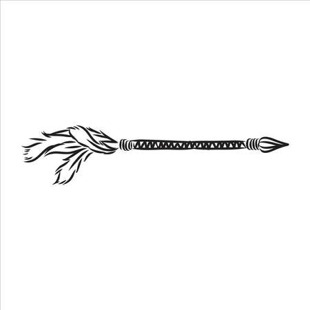 Ethnic arrows, feathers. Boho style. boho arrow vectorのイラスト素材