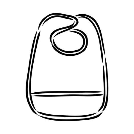 Baby bib vector sketch icon isolated on background. Hand drawn Baby bib icon. Baby bib sketch icon for infographic, website or app.のイラスト素材