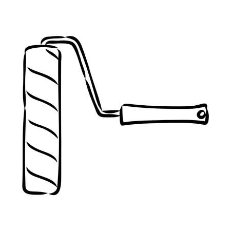 Hand drawn Paint roller illustration paint roller vectorのイラスト素材