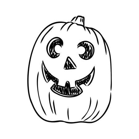 Sticker Halloween pumpkin. Vector illustration. pumpkin for halloween vector sketchのイラスト素材