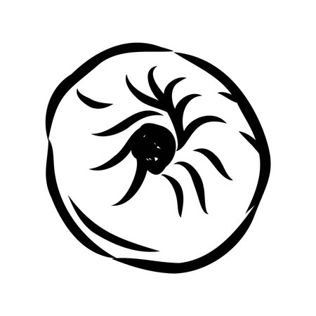 Indian, Asian food delicious samsa. Vector hand drawn illustration.sketchのイラスト素材