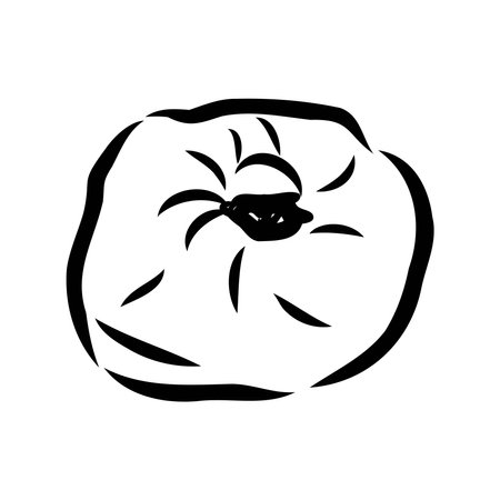 Indian, Asian food delicious samsa. Vector hand drawn illustration.sketchのイラスト素材