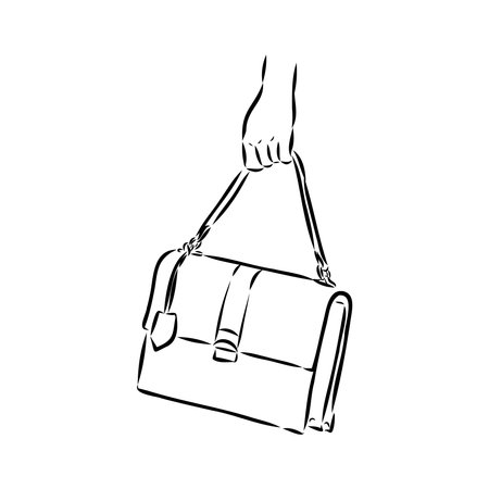 Sketches of bags. Vector fashion illustration. Womens Bags Hand Drawn Purses set of womens fashion accessories. vector illustration handbagsのイラスト素材
