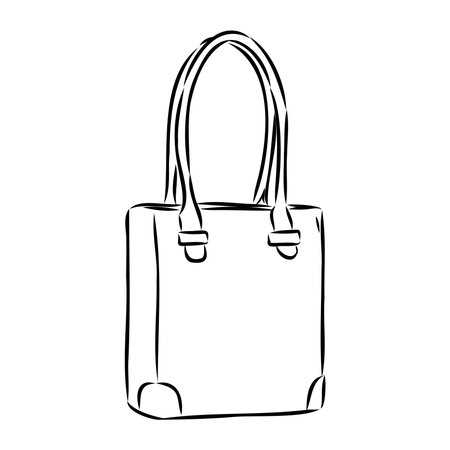Sketches of bags. Vector fashion illustration. Womens Bags Hand Drawn Purses set of womens fashion accessories. vector illustration handbagsのイラスト素材