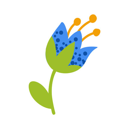 Colorful flower . Spring season. Flat style vector illustration. Isolated on white background.のイラスト素材