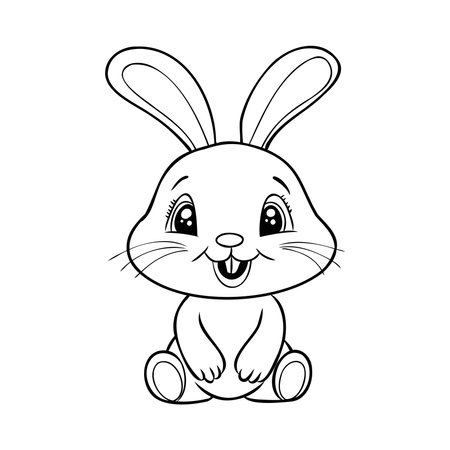 Hand drawn Cute Bunny vector illustration. print design rabbit, children print on t-shirt.のイラスト素材