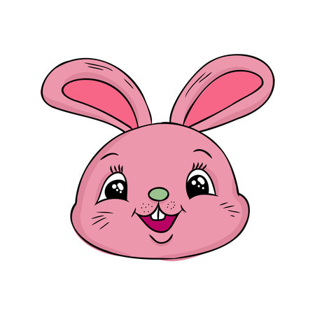 Hand drawn Cute Bunny vector illustration. print design rabbit, children print on t-shirt.のイラスト素材