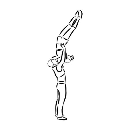 acrobatic rock dance Acrobatic rock and roll vectorのイラスト素材