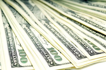 plenty of one hundred dollars banknotes background