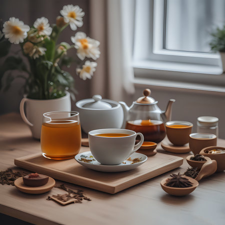 wellness tea therapy -generated by aiの素材