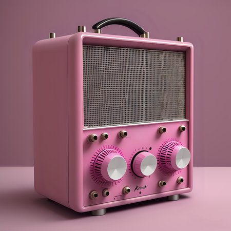 pink music amplifier - generated by aiの素材