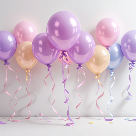 a group of pastel colors balloons background generated by aiの素材