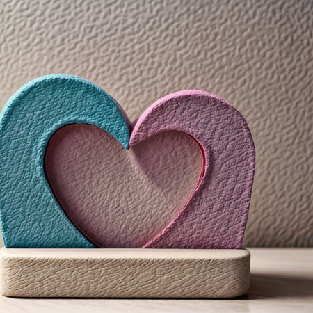 minimal scene with a hearts in pastel colors - generated by aiの素材