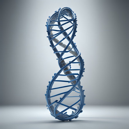 3D rendered illustration of human DNA strands - generated by aiの素材