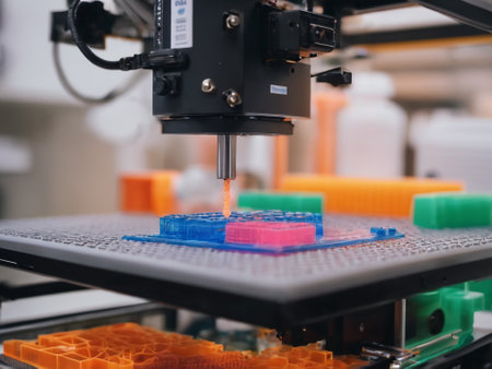Closeup of a 3D printer creating customized medical devices for personalized treatments - generated by aiの素材